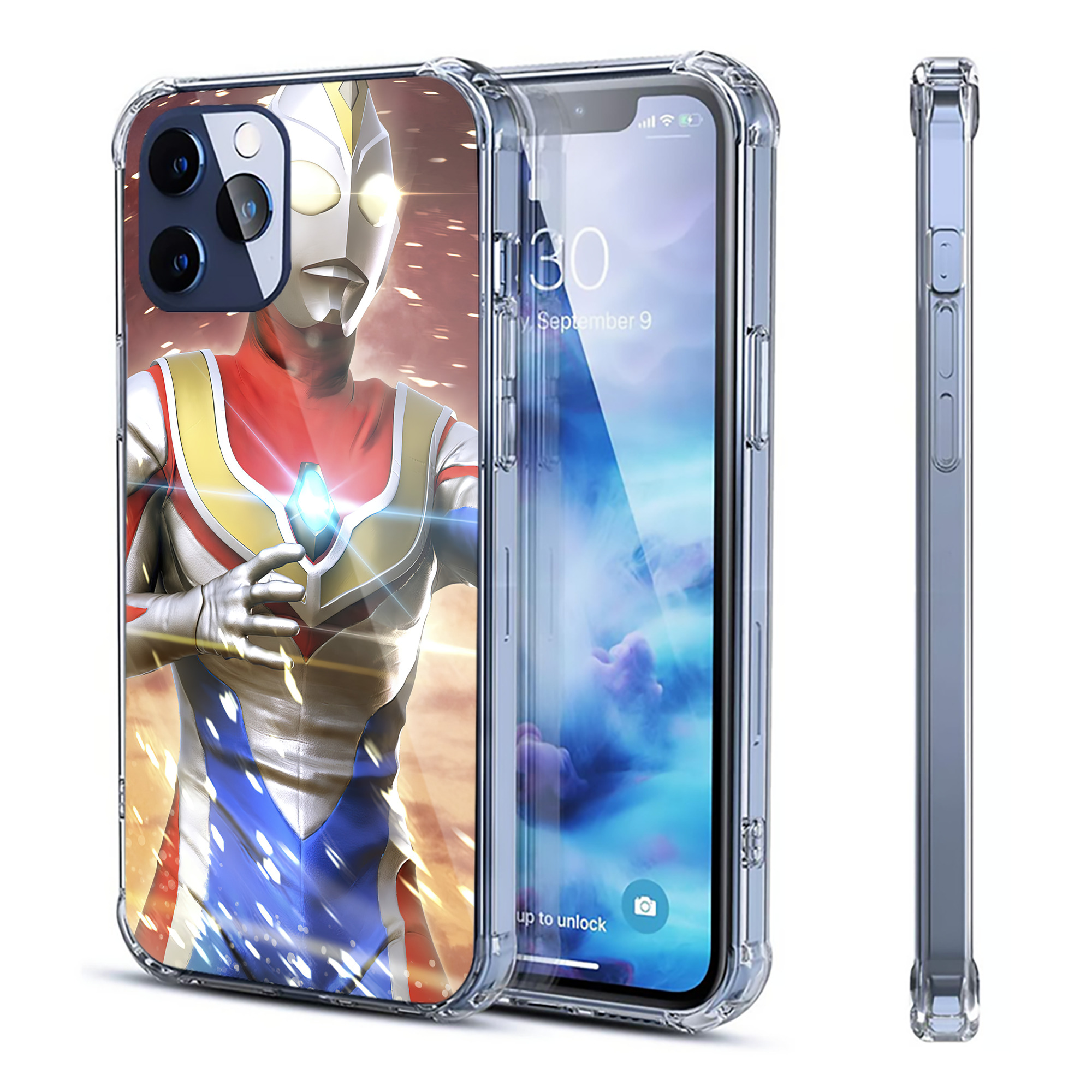 （画像用） ウルトラマン Ultraman 【iPhone 12シリーズ対応】透明スマホケース（クリアソフトケース）